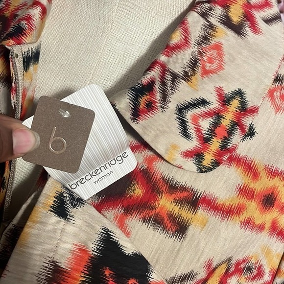 Breckenridge Aztec Print woman’s plus khaki red painted desert Jacket Size 1X - Picture 10 of 11